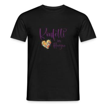 Köln Karneval Alaaf Jeck Party Konfetti Herz - Männer T-Shirt - Schwarz - Vorne - AI Model Male 178 light (178cm)
