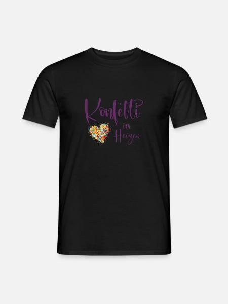 Köln Karneval Alaaf Jeck Party Konfetti Herz - Männer T-Shirt - Schwarz