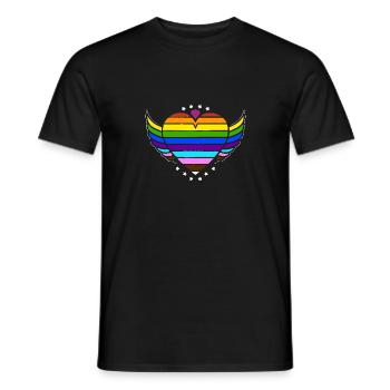 Rainbow Connection Embrace, Happy Pride - Männer T-Shirt - Schwarz - Vorne - AI Model Male 178 light (178cm)