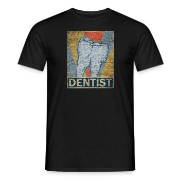 Retro vintage dentist - Men's T-Shirt - black - Front - AI Model Male 178 light (178cm)