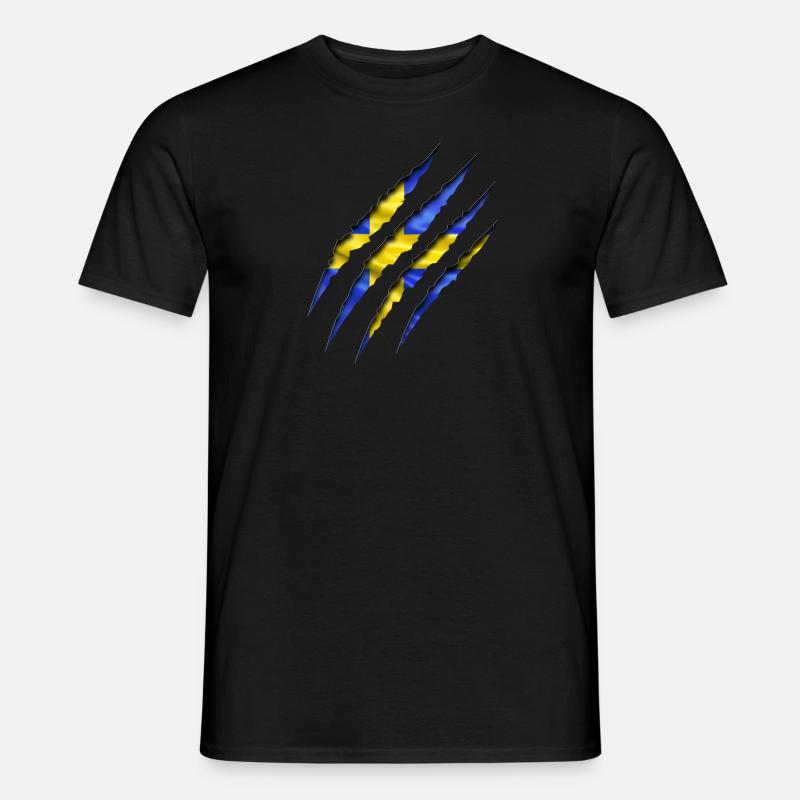 Sweden scratch - Männer T-Shirt - Schwarz