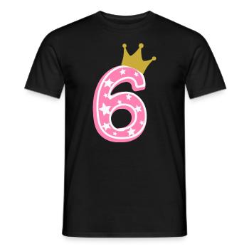 6 Krone 6th birthday 6 years - Men's T-Shirt - black - Front - AI Model Male 178 light (178cm)