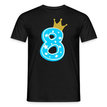 8 crown 8th birthday 8 years - Men's T-Shirt - black - Front - AI Model Male 178 light (178cm)