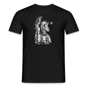 Giraffe im All - Männer T-Shirt - Schwarz - Vorne - AI Model Male 178 light (178cm)