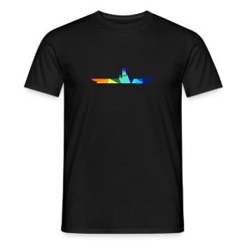 Aircraft Carrier Rainbow Polygon Ships - Men's T-Shirt - black - Front - AI Model Male 178 light (178cm)