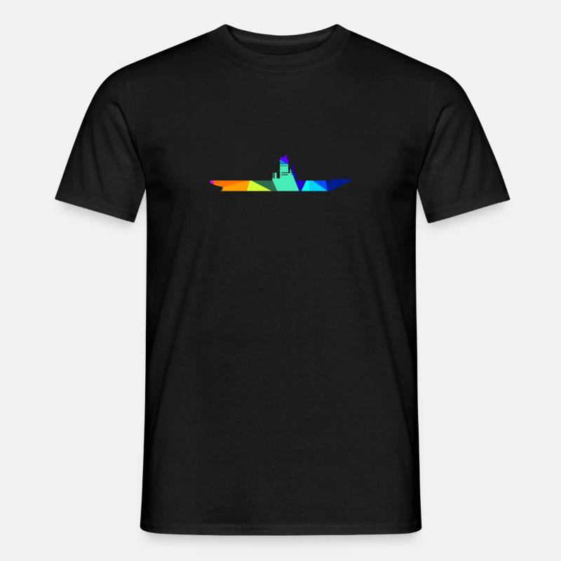 Flugzeugträger Regenbogen Polygon Schiffe - Männer T-Shirt - Schwarz
