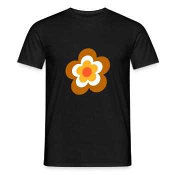 70s Flower Pattern Retro - Men's T-Shirt - black - Front - AI Model Male 178 light (178cm)