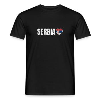 Serbie - T-shirt homme - noir - Devant - AI Model Male 178 light (178cm)