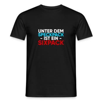 Sixpack Muskelmann muskeln - Männer T-Shirt - Schwarz - Vorne - AI Model Male 178 light (178cm)