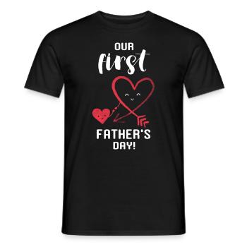 Our First Father's Day - Men's T-Shirt - black - Front - AI Model Male 178 light (178cm)