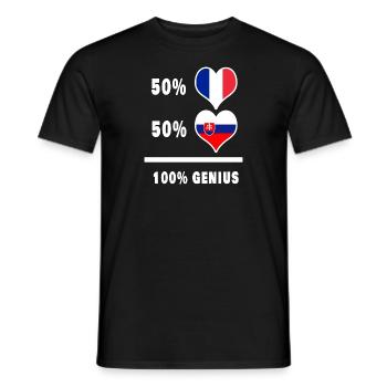 Slovaquie et France 100% génial Drapeaux Design - T-shirt homme - noir - Devant - AI Model Male 178 light (178cm)