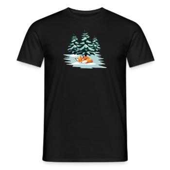 Fuchs schlafend - Männer T-Shirt - Schwarz - Vorne - AI Model Male 178 light (178cm)