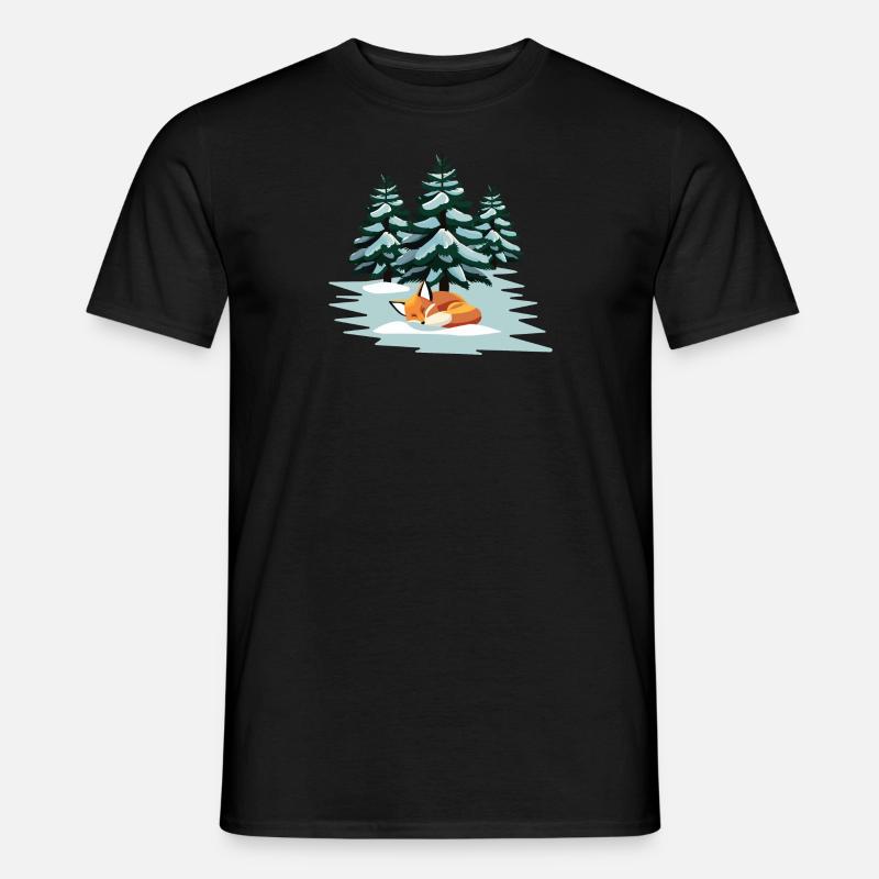 Fuchs schlafend - Männer T-Shirt - Schwarz
