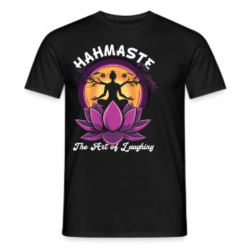 Meditation Funny Laughter Yoga - Men's T-Shirt - black - Front - AI Model Male 178 light (178cm)