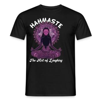 Meditation Funny Laughter Yoga - Men's T-Shirt - black - Front - AI Model Male 178 light (178cm)