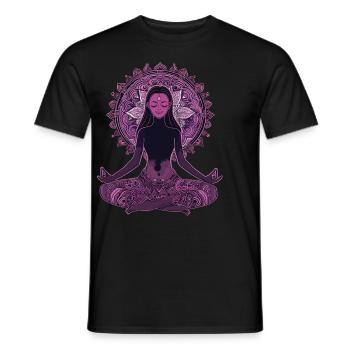 Meditation Funny Laughter Yoga - Men's T-Shirt - black - Front - AI Model Male 178 light (178cm)