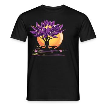 Meditation Funny Laughter Yoga - Men's T-Shirt - black - Front - AI Model Male 178 light (178cm)