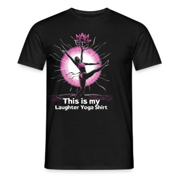 Meditation Funny Laughter Yoga - Men's T-Shirt - black - Front - AI Model Male 178 light (178cm)