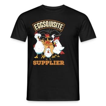 Unterstützen Sie lokale Eierhändler - Männer T-Shirt - Schwarz - Vorne - AI Model Male 178 light (178cm)