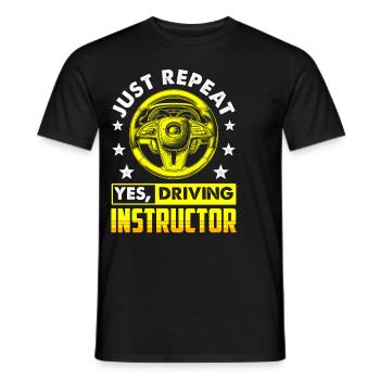 Driving School Driving Instructor - Men's T-Shirt - black - Front - AI Model Male 178 light (178cm)