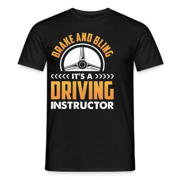 Driving School Driving Instructor - Men's T-Shirt - black - Front - AI Model Male 178 light (178cm)