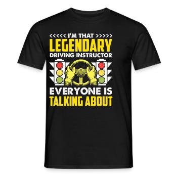 Driving School Driving Instructor - Men's T-Shirt - black - Front - AI Model Male 178 light (178cm)