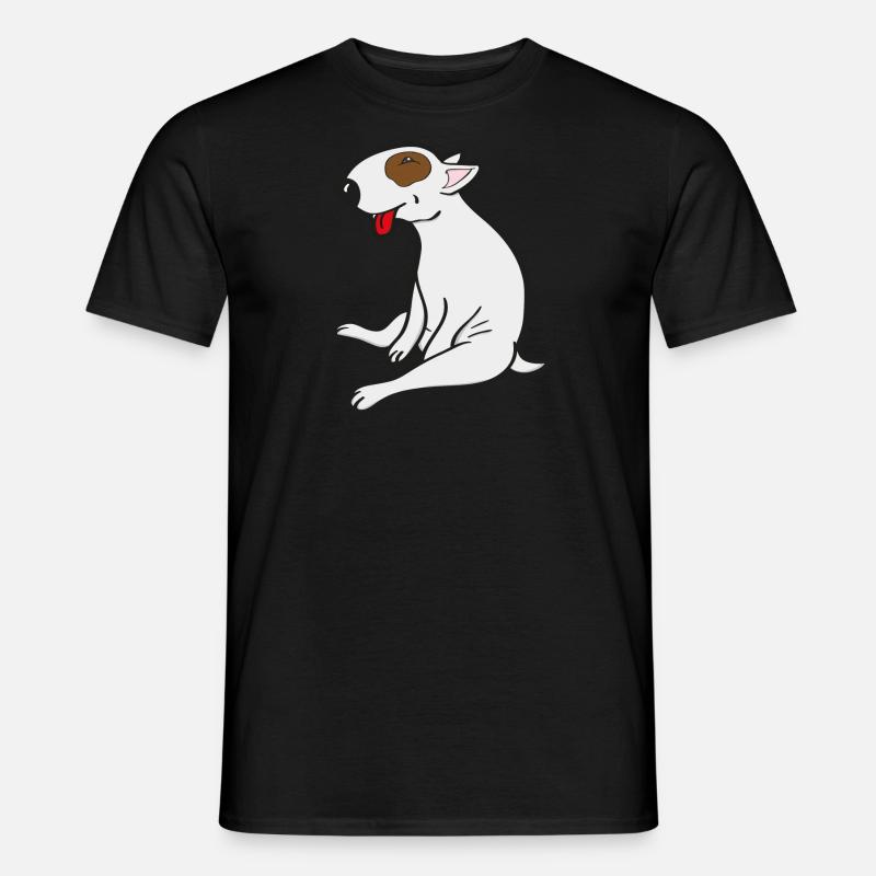 Sitzender Bull Terrier - Männer T-Shirt - Schwarz