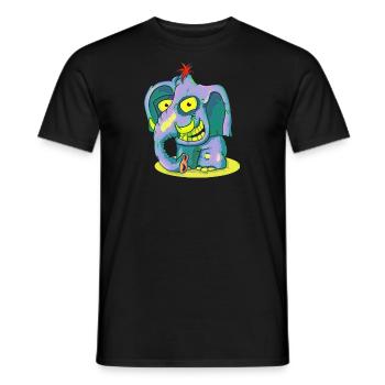 Bunter Elefant - Männer T-Shirt - Schwarz - Vorne - AI Model Male 178 light (178cm)