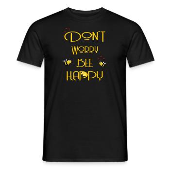 Ne t'inquiète pas bee happy yellow - T-shirt homme - noir - Devant - AI Model Male 178 light (178cm)