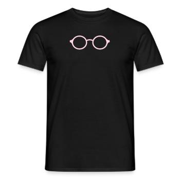 rosa Brille - Männer T-Shirt - Schwarz - Vorne - AI Model Male 178 light (178cm)