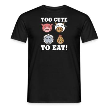 Trop mignon pour manger ! Droits des végétalien - T-shirt homme - noir - Devant - AI Model Male 178 light (178cm)