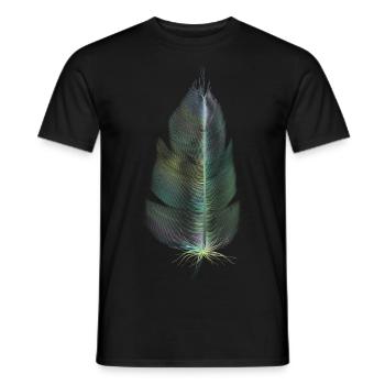 farbige Feder - Männer T-Shirt - Schwarz - Vorne - AI Model Male 178 light (178cm)