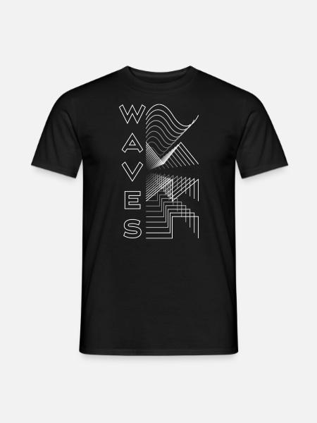 Waves Waveform Audio Analog Design Modular Gift - Men's T-Shirt - black