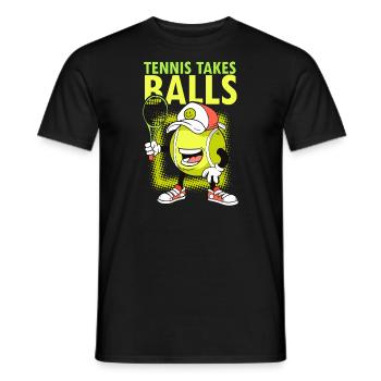 Tennis Takes Balls Funny Tennis Training - T-shirt homme - noir - Devant - AI Model Male 178 light (178cm)