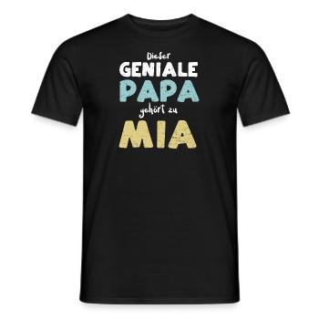 Dieser Geniale Papa Gehört Zu Mia - Männer T-Shirt - Schwarz - Vorne - AI Model Male 178 light (178cm)