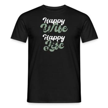 Happy Wife Happy Life Geschenk - Männer T-Shirt - Schwarz - Vorne - AI Model Male 178 light (178cm)