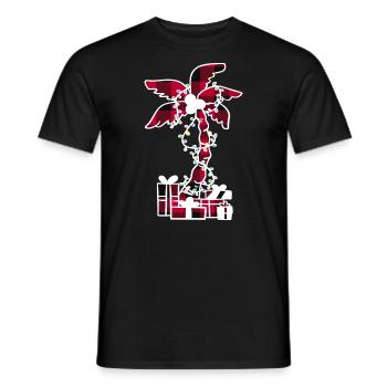 Feuilles de palmier de Noël Feeling Caro Pattern - T-shirt homme - noir - Devant - AI Model Male 178 light (178cm)