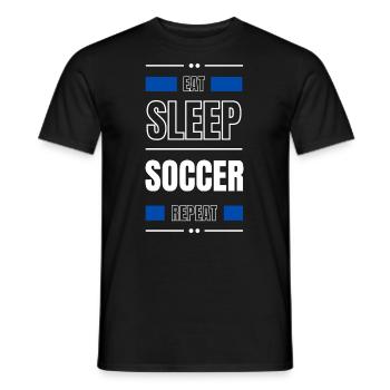 manger dormir soccer répéter l’idée cadeau en disant - T-shirt homme - noir - Devant - AI Model Male 178 light (178cm)