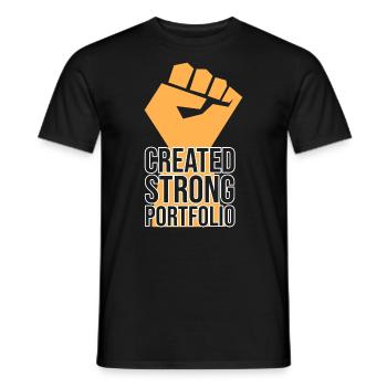 Création d’un portefeuille solide - T-shirt homme - noir - Devant - AI Model Male 178 light (178cm)