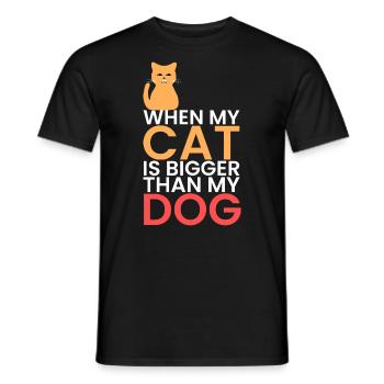 meine Katze ist größer als Hunde - Männer T-Shirt - Schwarz - Vorne - AI Model Male 178 light (178cm)