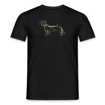 Dackel Lichterkette Geschenk für Hundeliebhabe - Männer T-Shirt - Schwarz - Vorne - AI Model Male 178 light (178cm)