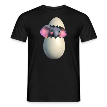 Baby elephant hatch - Men's T-Shirt - black - Front - AI Model Male 178 light (178cm)
