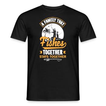 A Family That Fishes Together Stays Together - Männer T-Shirt - Schwarz - Vorne - AI Model Male 178 light (178cm)