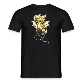 Drache Ballon - Gold - Männer T-Shirt - Schwarz - Vorne - AI Model Male 178 light (178cm)