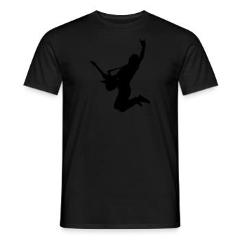 classical guitar guitar player guitar - Men's T-Shirt - black - Front - AI Model Male 178 light (178cm)