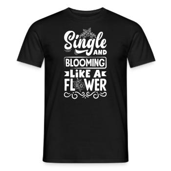 Célibataire et épanoui comme une fleur - T-shirt homme - noir - Devant - AI Model Male 178 light (178cm)