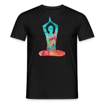 Yoga et Pilates dans PopArt - T-shirt homme - noir - Devant - AI Model Male 178 light (178cm)