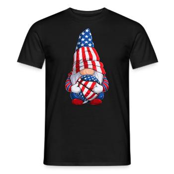 Gnome Basketball Drapeau Américain Basket-ball - T-shirt homme - noir - Devant - AI Model Male 178 light (178cm)