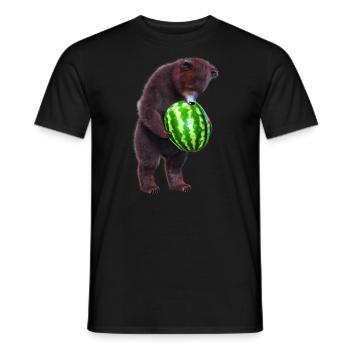 Bär mit Wassermelone - Männer T-Shirt - Schwarz - Vorne - AI Model Male 178 light (178cm)