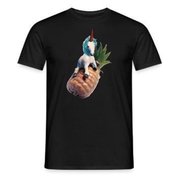 Licorne ananas - Licorne tropicale - T-shirt homme - noir - Devant - AI Model Male 178 light (178cm)